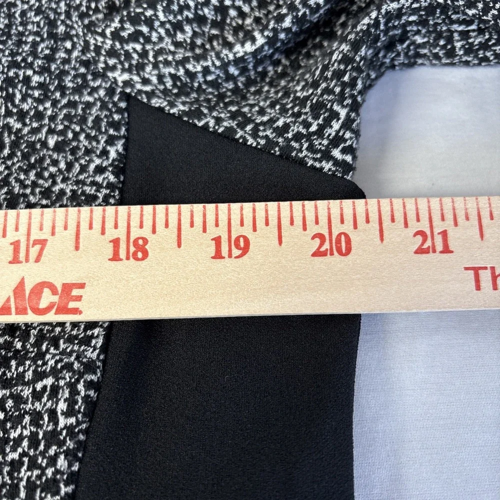 Alyx Twill Shift Dress Womens 14 Black White Plaid 3/4 Sleeve Knee Length